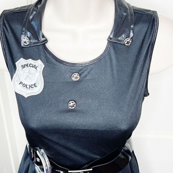 Dreamgirl Cutie Cop Halloween Costume 3 Piece Nwt Police Officer Size large Juni - Picture 2 of 5